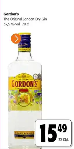 Colruyt Gordon’s The Original London Dry Gin 37,5 % vol 70 cl aanbieding