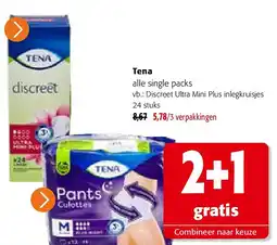 Colruyt Tena alle single packs aanbieding