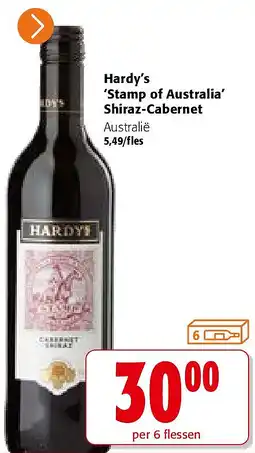 Colruyt Hardy’s ‘Stamp of Australia’ Shiraz-Cabernet aanbieding