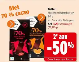 Colruyt Galler alle chocoladetabletten 80 g aanbieding