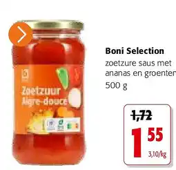 Colruyt Boni Selection zoetzure saus met ananas en groenten 500 g aanbieding