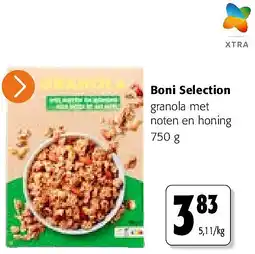 Colruyt Boni Selection granola met noten en honing 750 g aanbieding