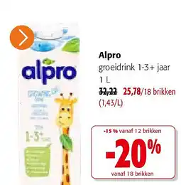 Colruyt Alpro groeidrink 1-3+ jaar 1 L aanbieding