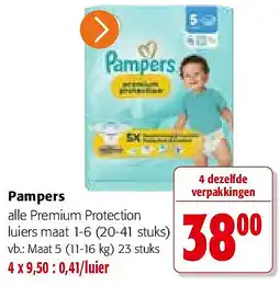 Colruyt Pampers alle Premium Protection aanbieding