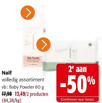 Colruyt Naïf volledig assortiment aanbieding