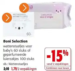 Colruyt Boni Selection wattenstaafjes voor baby’s 60 stuks aanbieding