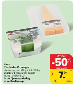Carrefour Kaas L’Italie des Fromages aanbieding