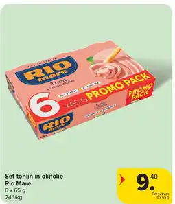 Carrefour Set tonijn in olijfolie Rio Mare aanbieding