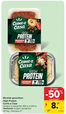 Carrefour Bereide gerechten High Protein Come a Casa aanbieding