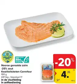 Carrefour Noorse gerookte zalm -25% zout Kwaliteitsketen Carrefour aanbieding
