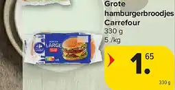 Carrefour Grote hamburgerbroodjes Carrefour aanbieding