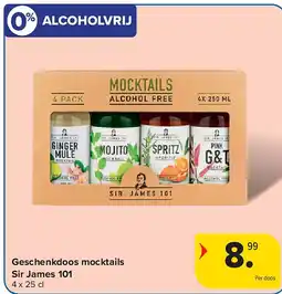 Carrefour Geschenkdoos mocktails Sir James 101 aanbieding