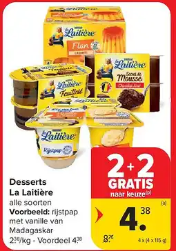 Carrefour Desserts La Laitière aanbieding