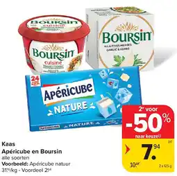 Carrefour Kaas Apéricube en Boursin aanbieding