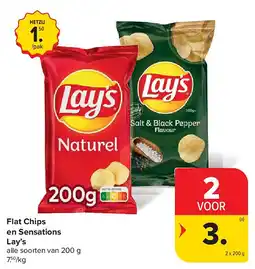 Carrefour Flat Chips en Sensations Lay’s aanbieding
