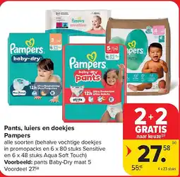 Carrefour Pants, luiers en doekjes Pampers aanbieding