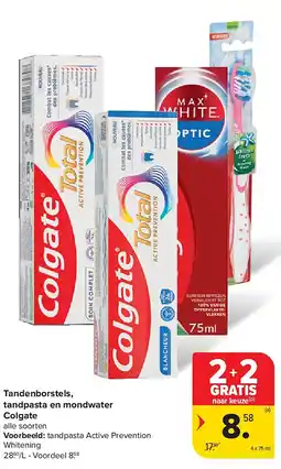 Carrefour Tandenborstels, tandpasta en mondwater Colgate aanbieding