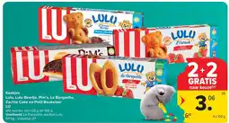 Carrefour Koekjes Lulu, Lulu Beertje, Pim’s, La Barquette, Zachte Cake en Petit Beukelaer LU aanbieding
