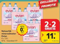 Carrefour Natuurlijk mineraalwater Evian aanbieding