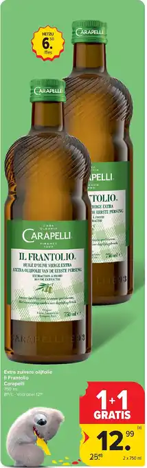 Carrefour Extra zuivere olijfolie Il Frantolio Carapelli aanbieding