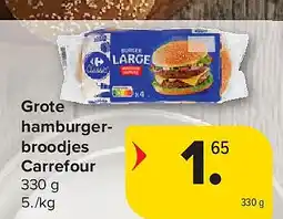Carrefour Grote hamburgerbroodjes Carrefour aanbieding
