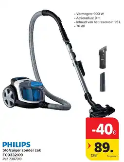 Carrefour Stofzuiger zonder zak FC9332/09 aanbieding