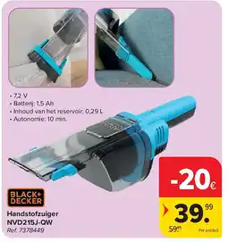 Carrefour Handstofzuiger NVD215J-QW aanbieding