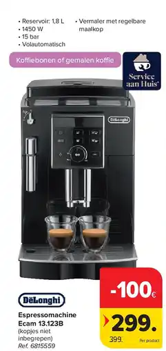 Carrefour Espressomachine Ecam 13.123B aanbieding