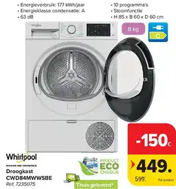 Carrefour Droogkast CWD84MWWSBE aanbieding