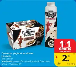 Carrefour Desserts, yoghurt en drinks Lindahls aanbieding