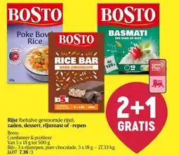 Delhaize Rijst zaden, dessert, rijsttoast of repen Bosto aanbieding