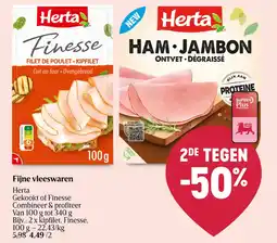 Delhaize Fijne vleeswaren Herta aanbieding