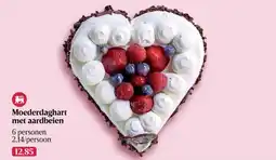 Delhaize Moederdaghart met aardbeien aanbieding