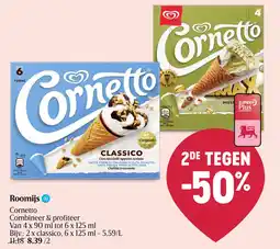 Delhaize Roomijs Cornetto aanbieding