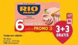 Delhaize Tonijn met olijfolie Rio Mare aanbieding