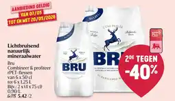 Delhaize Lichtbruisend natuurlijk mineraalwater Bru aanbieding