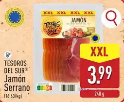 ALDI Tesoros del sur Jamón Serrano aanbieding