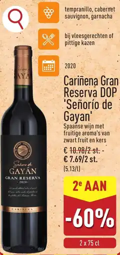 ALDI Cariñena Gran Reserva DOP 'Señorío de Gayan' aanbieding