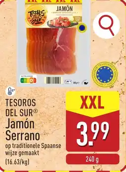 ALDI Tesoros del sur Jamón Serrano aanbieding