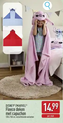 ALDI Disney/Marvel Fleece deken met capuchon aanbieding