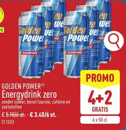 ALDI Golden power Energydrink zero aanbieding
