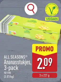 ALDI All Seasons Ananasstukjes aanbieding