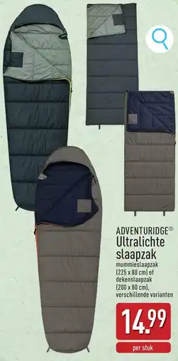 ALDI Adventuridge Ultralichte slaapzak aanbieding