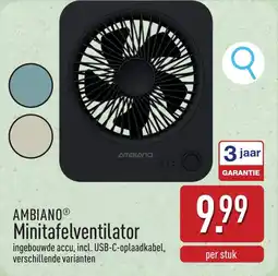 ALDI Ambiano Minitafelventilator aanbieding