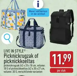 ALDI Live in style Picknickrugzak of picknickkoeltas aanbieding