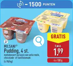 ALDI Milsani Pudding aanbieding