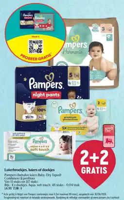 Delhaize Luierbroekjes, luiers of doekjes Pampers aanbieding