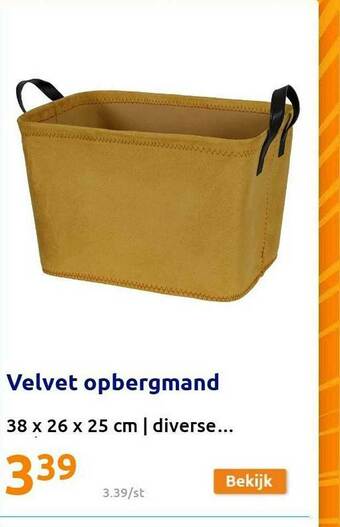 Action Velvet Opbergmand aanbieding