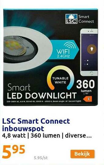 Action Lsc Smart Connect Inbouwspot aanbieding