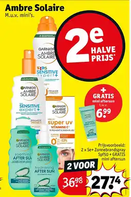 Kruidvat 2 x Se+ Zonnebrandspray Spf50 + GRATIS mini aftersun aanbieding